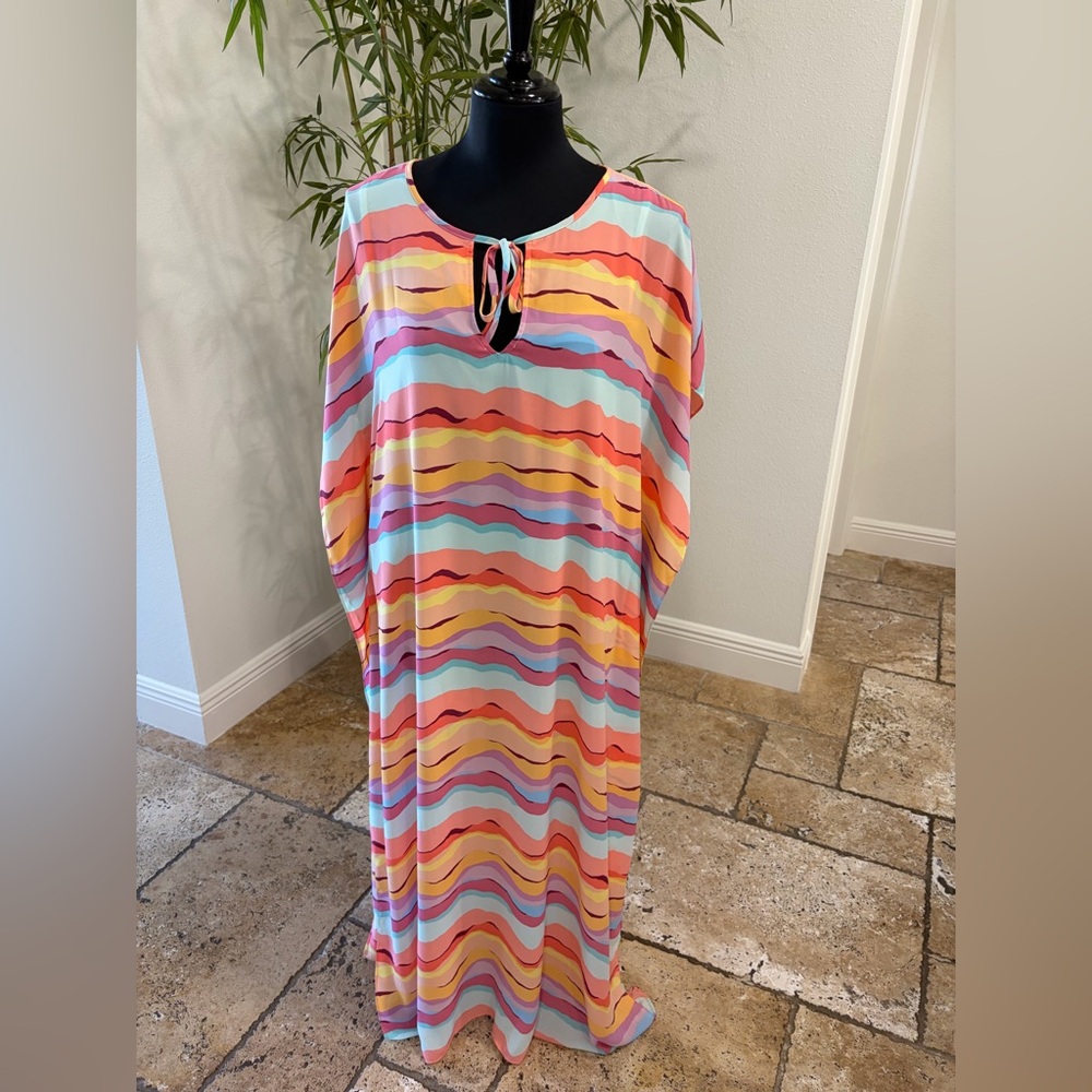 Buddy Love Vibrant Striped Maxi Caftan